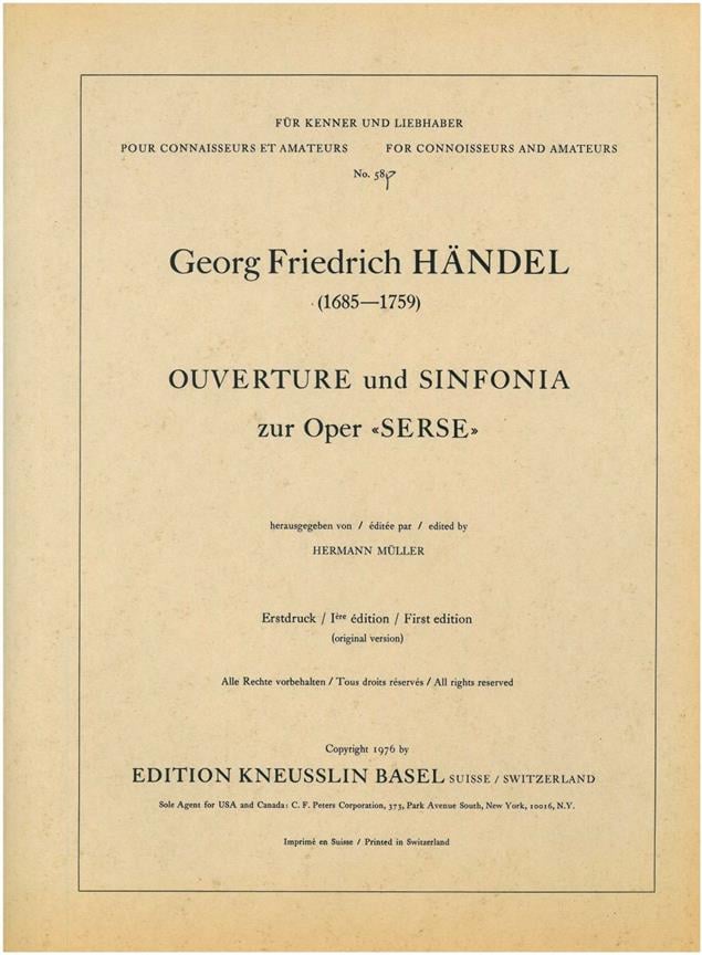 Ouverture und Sinfonie Zu Xerxes